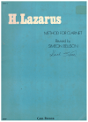 H. Lazarus Method For Clarinet Part 1 Revised By Simeon Bellison used book for sale