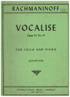 Rachmaninoff Vocalise Op. 34 No. 14 for Cello and Piano (Leonard Rose) used Cello Violoncello sheet music for sale at Kay's Music Australia www.kaysmusic.com/cello.htm