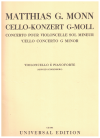 Matthias Georg Monn Cello Concerto in G minor for Violoncello and Pianoforte (Arnold Schoenberg) used Cello Violoncello sheet music for sale at Kay's Music Australia www.kaysmusic.com/cello.htm