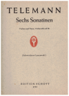 Telemann Sechs Sonatinen fur Violine und Piano und Violoncello (Viola da gamba) ad lib. (Maertens/Berstein) Schott 2783 used violin and piano sheet music for sale at Kay's Music Australia www.kaysmusic.com/violinpiano.htm