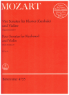 Mozart Four Sonatas For Keyboard And Violin (Early Sonatas I) KV 6-9 Urtext ed Edouard Reeser used violin and piano sheet music for sale at Kay's Music Australia www.kaysmusic.com/violinpiano.htm
