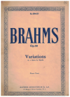 Brahms Variations on a Theme by Haydn Op. 56 for Piano Duet (Keller) used piano duet sheet music for sale at Kay's Music Australia www.kaysmusic.com/piano_duet.htm
