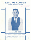King Of Clowns (1962 Neil Sedaka song) used 1960s popular songs sheet music for sale at Kay's Music Australia www.kaysmusic.com/pop1960-a.htm
