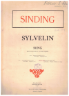 Christian Sinding: Sylvelin Op. 55 No. 1 in B minor lieder used original sheet music for sale