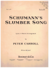 Schumann: Slumber Song in E flat arr Peter Carroll lieder used original sheet music for sale