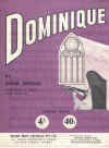 Dominique (1963) Soeur Sourire used original piano sheet music score for sale in Australian second hand music shop