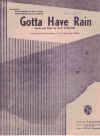 Gotta Have Rain 1958 used sheet music
