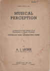Musical Perception A Handbook for Students preparing for the Examinations in Musical Perception of the Australian Music Examinations Board 
by A J Leckie (1938) used book for sale in Australian second hand music shop