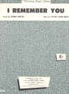I Remember You (1962) Frank Ifield used sheet music
