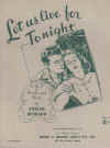 Let Us Live For To-Night sheet music