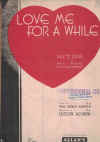Love Me For A While (1934) sheet music