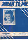 Mean To Me used sheet music