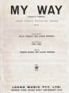 My Way (Comme d'Habitude) (1967) song by Gilles Thibault Claude Francois Paul Anka Jacques Revaux Claude Francois 
used original piano sheet music score for sale in Australian second hand music shop