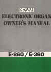 Kawai Electronic Organ Owner's Manual Model E-260 and Model E-360