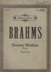 Brahms Sixteen Waltzes For The Pianoforte Op.39 Nos.1-16