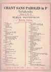 Tschaikowsky Chant Sans Paroles Op.2 No.3 sheet music