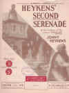 Second Serenade (Zweites Standchen) by Jonny Heykens (1933) recorded violinist Alfred Campoli used original piano sheet music score for sale in Australian second hand music shop