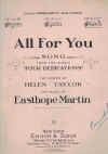 All For You, from the album 'Four Dedications' (1919) sheet music