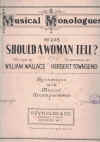 Should A Woman Tell? 1921 sheet music