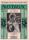 Nothin' (1927) sheet music