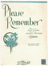 Please Remember (1937) sheet music