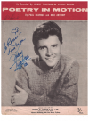 Poetry In Motion (1960) SIGNED COPY Paul Kaufman Mike Anthony Johnny Tillotson used original piano sheet music score for sale in Australian second hand music shop