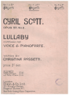 Cyril Scott: Lullaby Op.57 No 2 in E flat 1908 sheet music