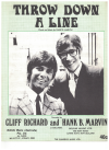 Throw Down A Line (1969) by Hank B Marvin Cliff Richard used original piano sheet music score for sale in Australian second hand music shop
