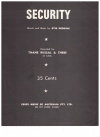 Security (1965) Thane Russal and Three used sheet music