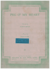 Peg O' My Heart (1913) sheet music