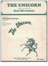 The Unicorn (1968) by Shel Silverstein The Irish Rovers The Bachelors used original piano sheet music score for sale in Australian second hand music shop