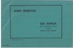 Six Songs For Soprano Voice With Treble Recorder by John Horton (1941) Edition Schott 10054 Score Only 
used recorder music book for sale in Australian second hand music shop