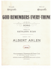 God Remembers Every-Thing (1935) sheet music
