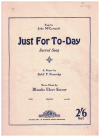 Just For To-Day (1928) sheet music