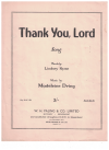 Thank You, Lord (1953) sheet music