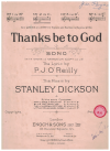 Thanks Be To God (1921) sheet music