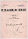 In The Watches Of The Night (in F) (1921) sheet music