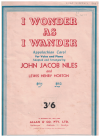 I Wonder As I Wander sheet music