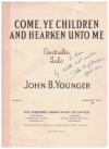 Come Ye Children And Hearken Unto Me sheet music