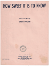 How Sweet It Is To Know (1955) sheet music