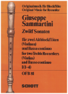 Giuseppe Sammartini: Zwolf Sonaten for Two Treble Recorders (Violins) and Basso Continuo (Giesbert) Volume I(1-4) OFB 81 Score only 
used recorder music for sale in Australian second hand music shop