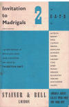 Invitation To Madrigals Book 2 For SATB