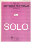 Garwood Whaley Statement For Timpani (1971) used timpani sheet music score for sale in Australian second hand music shop