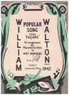 Popular Song from 'Facade' for Pianoforte Solo (1942) by William Walton arranged by Roy Douglas 
used original piano solo sheet music score for sale in Australian second hand music shop
