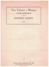 Liadov Une Tavatiere a Musique Valse-Badinage Op.32 sheet music