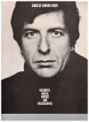 Songs Of Leonard Cohen Herewith Music, Words And Photographs guitar songbook by Leonard Cohen (1969) ISBN 085626544 
used guitar song book for sale in Australian second hand music shop