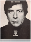 Songs Of Leonard Cohen Herewith Music, Words And Photographs
