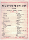 Mozart Minuet from 'Don Juan' sheet music