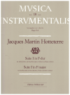 Jacques Martin Hotteterre: Suite I in F Major for Alto Recorder or Flute (Oboe Violin) and Basso Continuo edited by Hugo Ruf Score & Parts Edition Pelikan 
858 Mvsica Instrvmentalis Book 18 PE858 used recorder music for sale in Australian second hand music shop