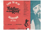 Fiddler On The Roof Easy To Play Piano Selection songbook Sheldon Harnick Jerry Bock used song book for sale in Australian second hand music shop